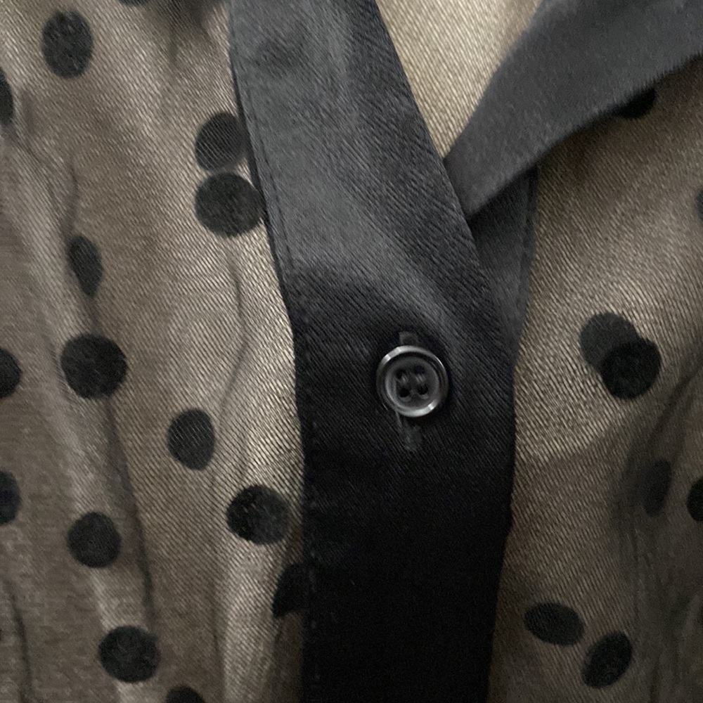 Zara Sheer Dot Midi Collared Long Sleeve - Picture 14 of 16